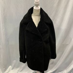 Rudsak ELTON MEN'S REVERSIBLE FAUX SUEDE & SHEARLING OVERCOAT Black